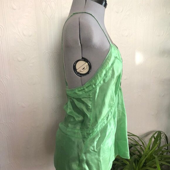 Antik Batik sexy silk sheer cami in bright green - size M - Picture 2 of 4